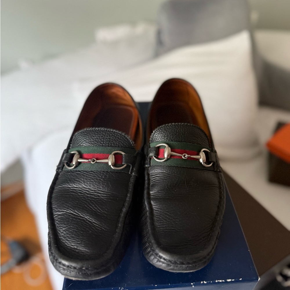 Men's Black Leather Loafers